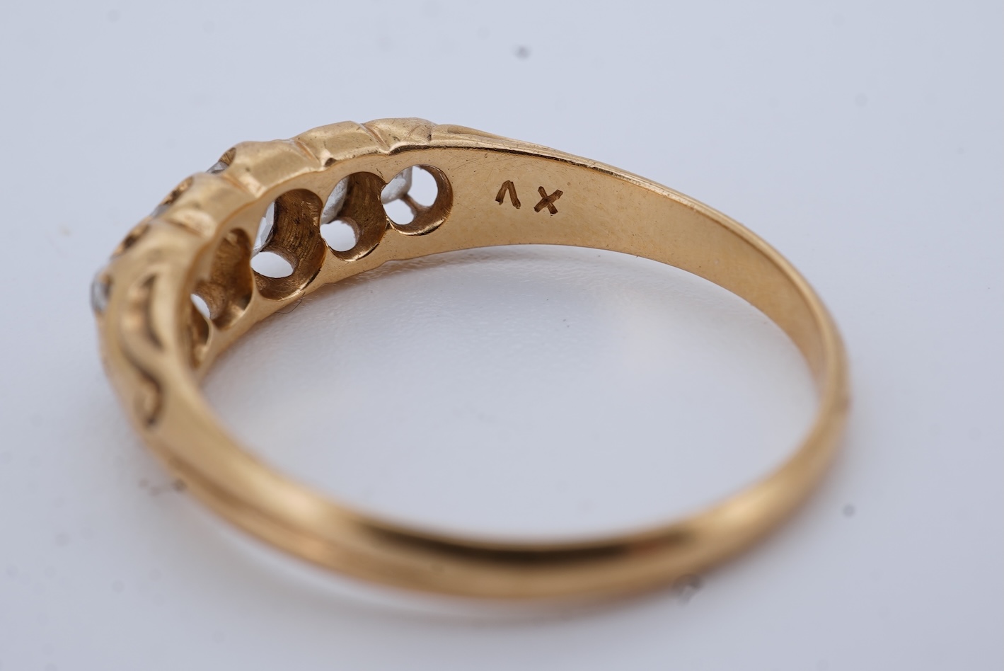 A five-stone diamond ring, late 19th century